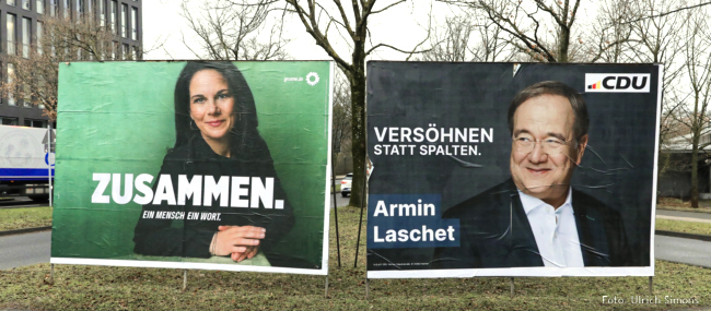 Wahlplakate Annalena Baerbock und Armin Laschet